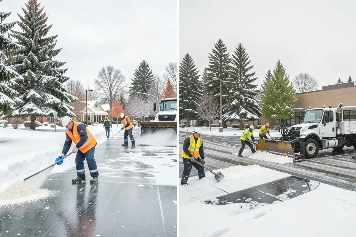 Stairs Snow Removal in Mercer Island, King County, WA - Clear each tread and riser down to the surface by hand