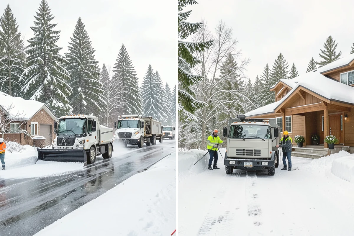 Stairs Snow Removal in Mill Creek, Snohomish County, WA - Clear each tread and riser down to the surface by hand
