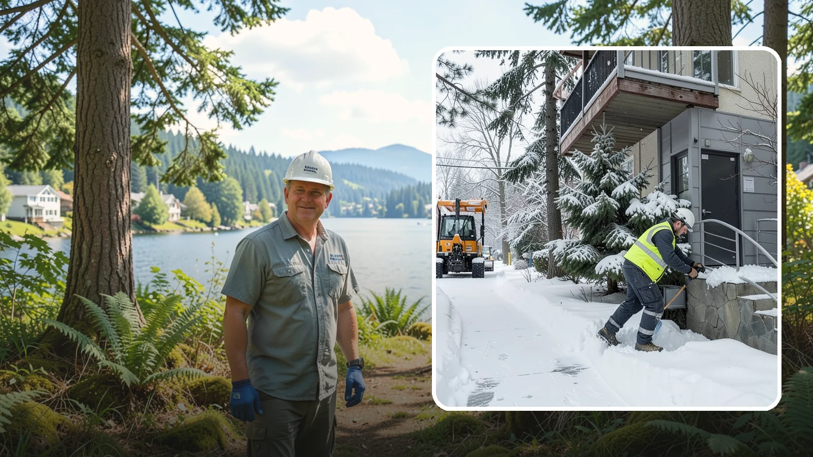 Stairs Snow Removal in Milton, King County, WA - Step-by-step clearing of exterior stairs where compacted snow and hidden ice create the highest slip risk on any property.