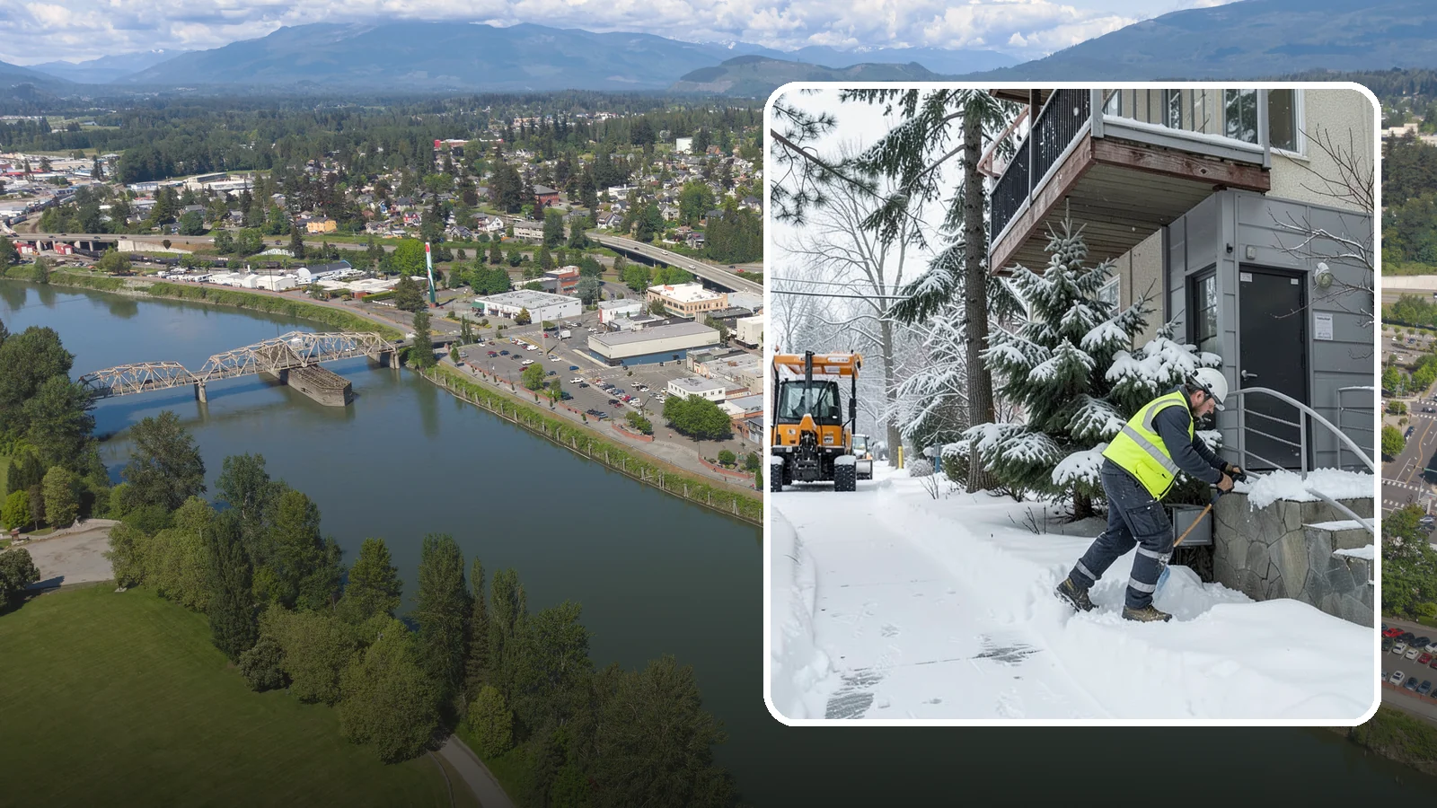 Stairs Snow Removal in Mount Vernon, Skagit County, WA - Step-by-step clearing of exterior stairs where compacted snow and hidden ice create the highest slip risk on any property.