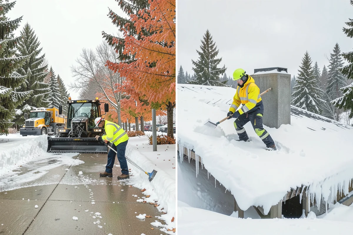 Stairs Snow Removal in Mukilteo, Snohomish County, WA - Clear each tread and riser down to the surface by hand