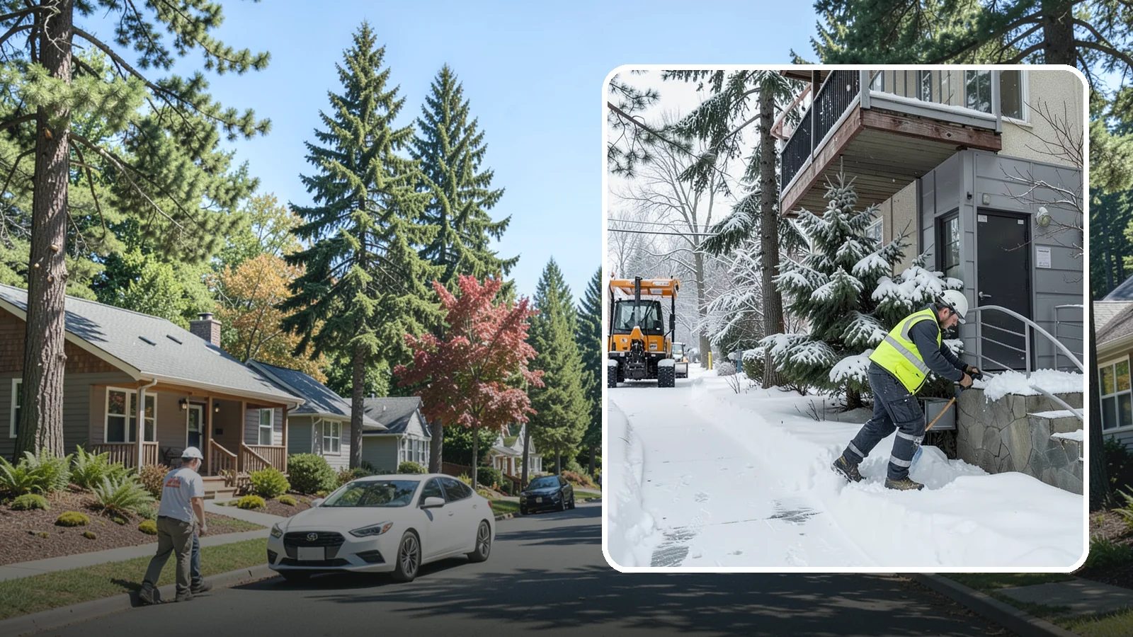 Stairs Snow Removal in Orting, Pierce County, WA - Step-by-step clearing of exterior stairs where compacted snow and hidden ice create the highest slip risk on any property.