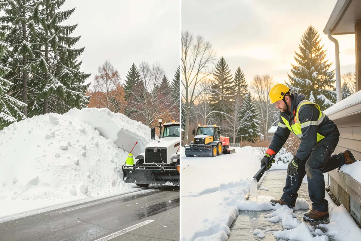 Stairs Snow Removal in Orting, Pierce County, WA - Clear each tread and riser down to the surface by hand