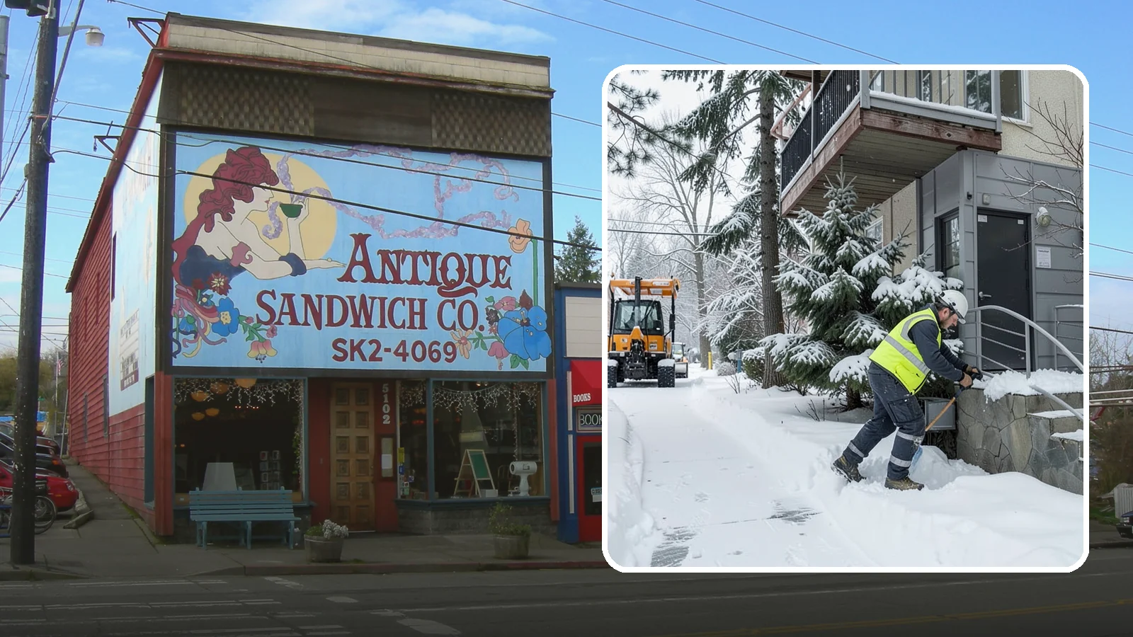 Stairs Snow Removal in Ruston, Pierce County, WA - Step-by-step clearing of exterior stairs where compacted snow and hidden ice create the highest slip risk on any property.