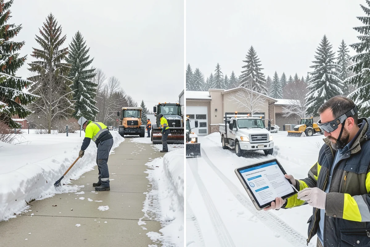 Stairs Snow Removal in Ruston, Pierce County, WA - Clear each tread and riser down to the surface by hand