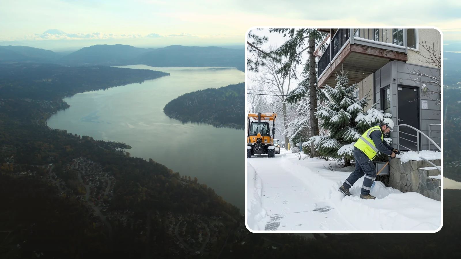 Stairs Snow Removal in Sammamish, King County, WA - Step-by-step clearing of exterior stairs where compacted snow and hidden ice create the highest slip risk on any property.