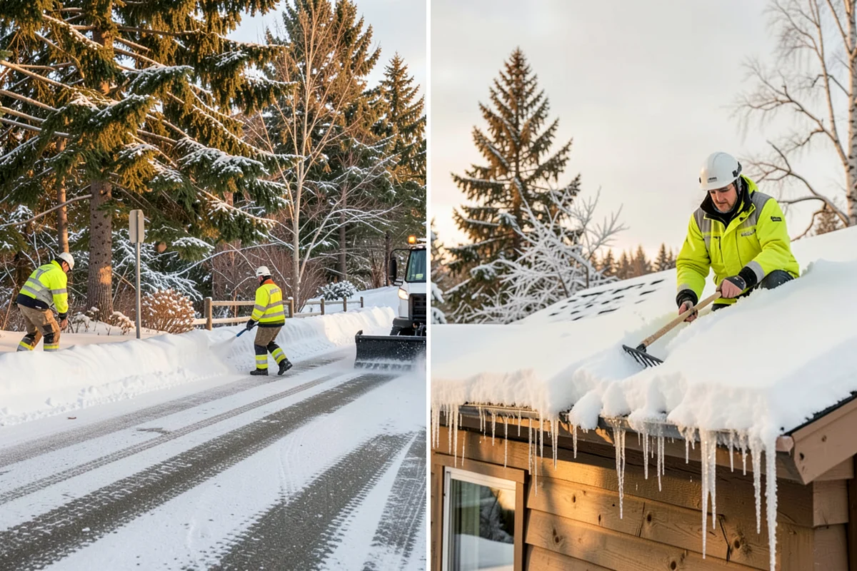 Stairs Snow Removal in Sedro-Woolley, Skagit County, WA - Clear each tread and riser down to the surface by hand