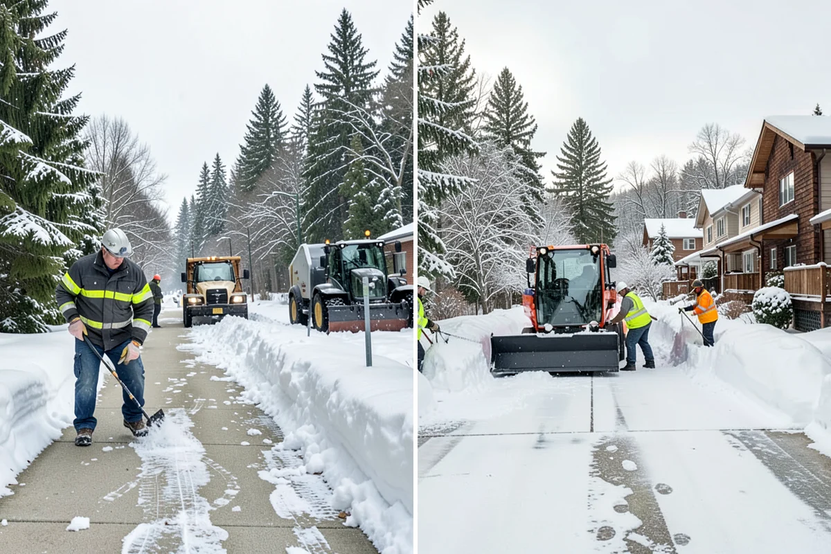 Stairs Snow Removal in Shoreline, King County, WA - Clear each tread and riser down to the surface by hand