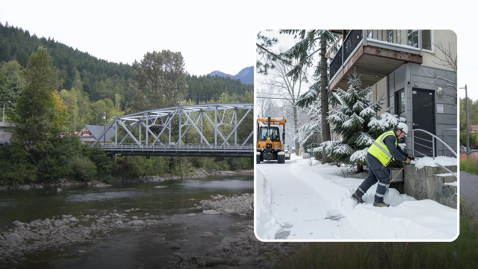 Stairs Snow Removal in Skykomish, King County, WA - Step-by-step clearing of exterior stairs where compacted snow and hidden ice create the highest slip risk on any property.