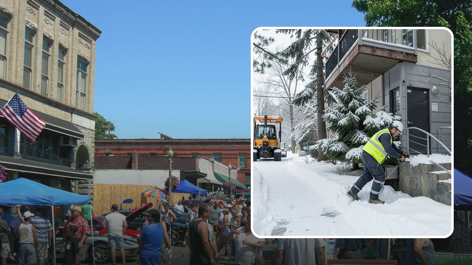Stairs Snow Removal in Snohomish, Snohomish County, WA - Step-by-step clearing of exterior stairs where compacted snow and hidden ice create the highest slip risk on any property.