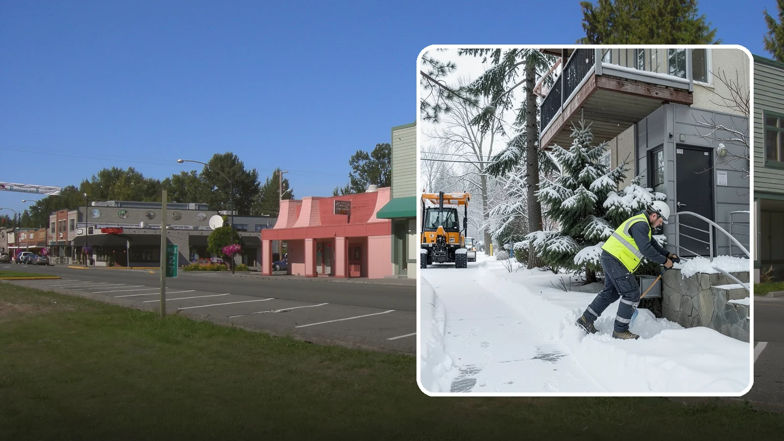 Stairs Snow Removal in Snoqualmie, King County, WA - Step-by-step clearing of exterior stairs where compacted snow and hidden ice create the highest slip risk on any property.