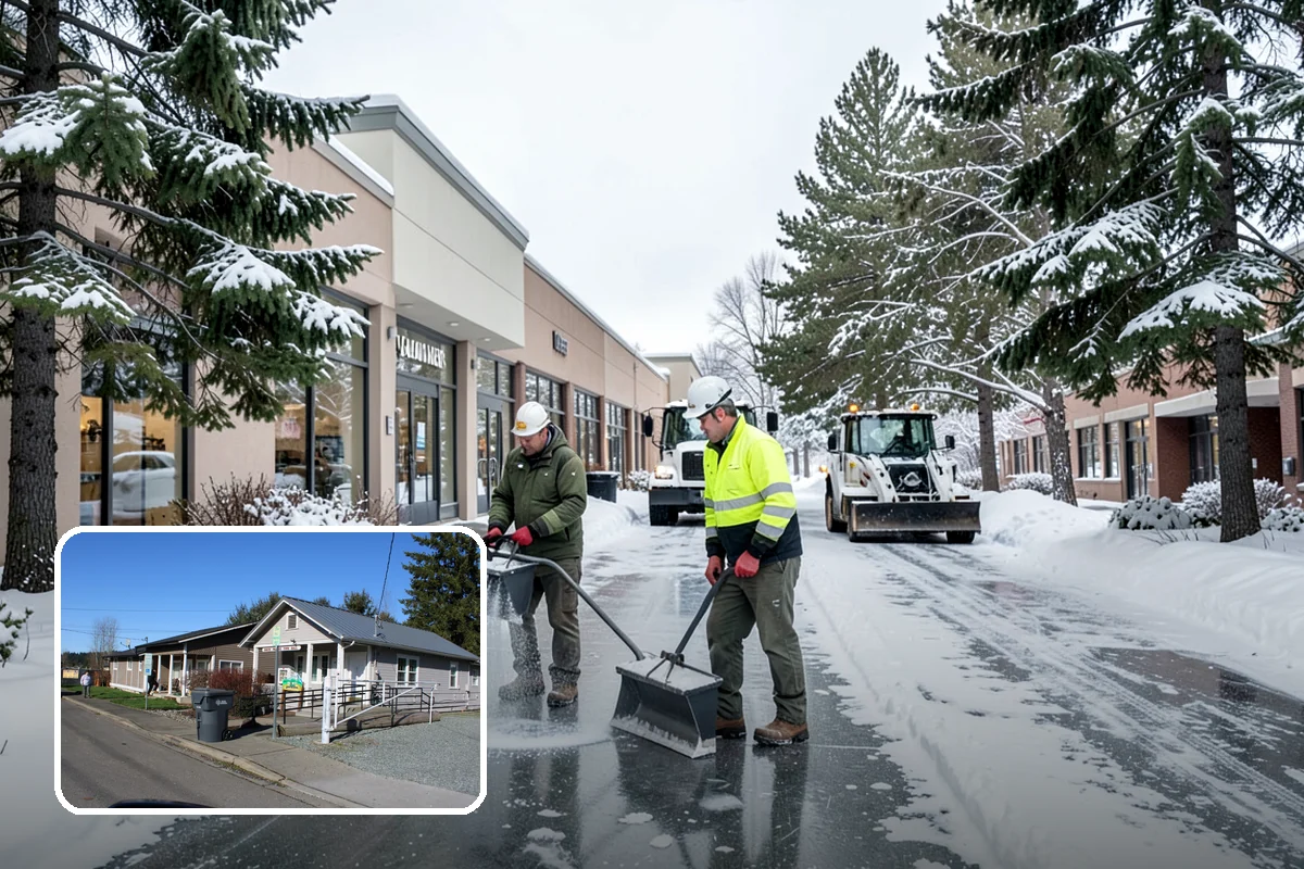 Stairs Snow Removal in South Prairie, Pierce County, WA - Eliminates packed ice hidden in tread corners and nosings