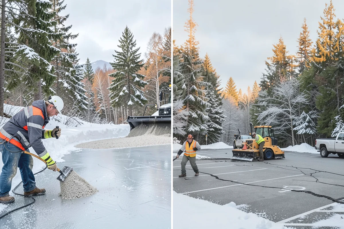Stairs Snow Removal in Sumner, Pierce County, WA - Clear each tread and riser down to the surface by hand