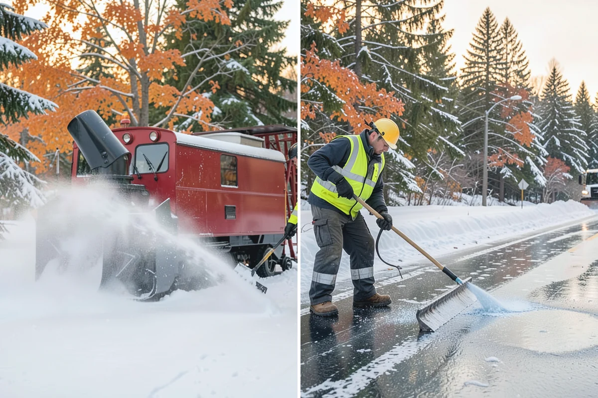 Stairs Snow Removal in Wilkeson, Pierce County, WA - Clear each tread and riser down to the surface by hand