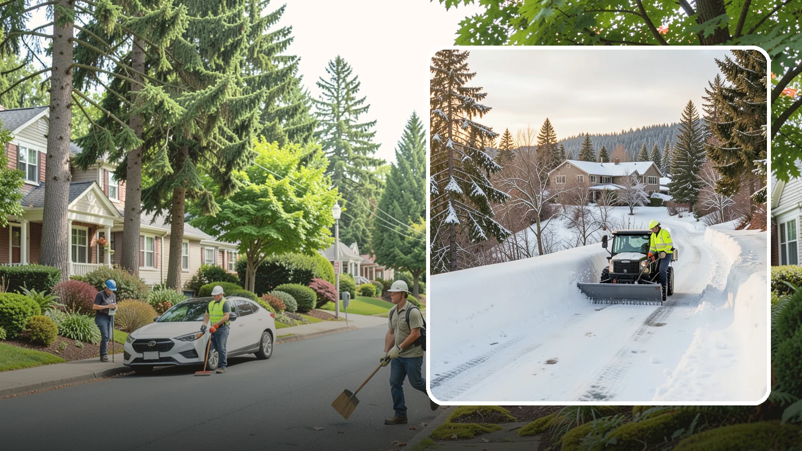 Steep Driveway Snow Removal in Beaux Arts Village, King County, WA - We safely clear and treat steep driveways on the hillside lots that define so much of Western Washington's terrain.