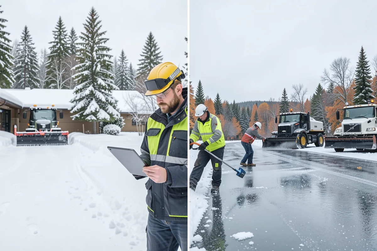 Steep Driveway Snow Removal in Bonney Lake, Pierce County, WA - We assess the grade, surface, and runout at the base