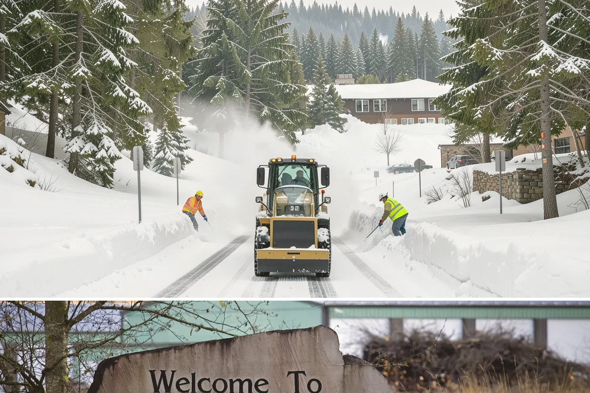 Steep Driveway Snow Removal in Buckley, Pierce County, WA - Steep drives need clearing and traction treatment with every snowfall and especially during the refreeze that follows each thaw.