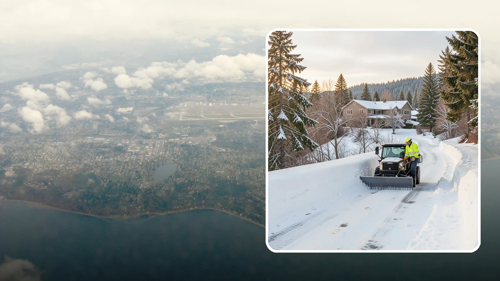 Steep Driveway Snow Removal in Burien, King County, WA - We safely clear and treat steep driveways on the hillside lots that define so much of Western Washington's terrain.