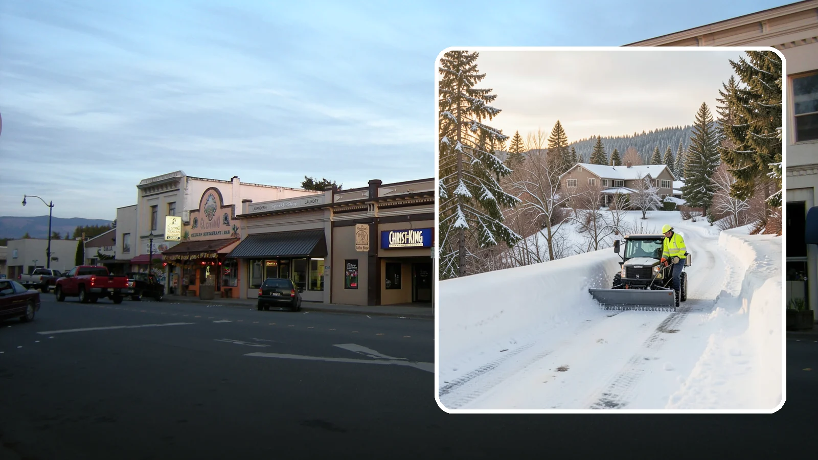 Steep Driveway Snow Removal in Burlington, Skagit County, WA - We safely clear and treat steep driveways on the hillside lots that define so much of Western Washington's terrain.