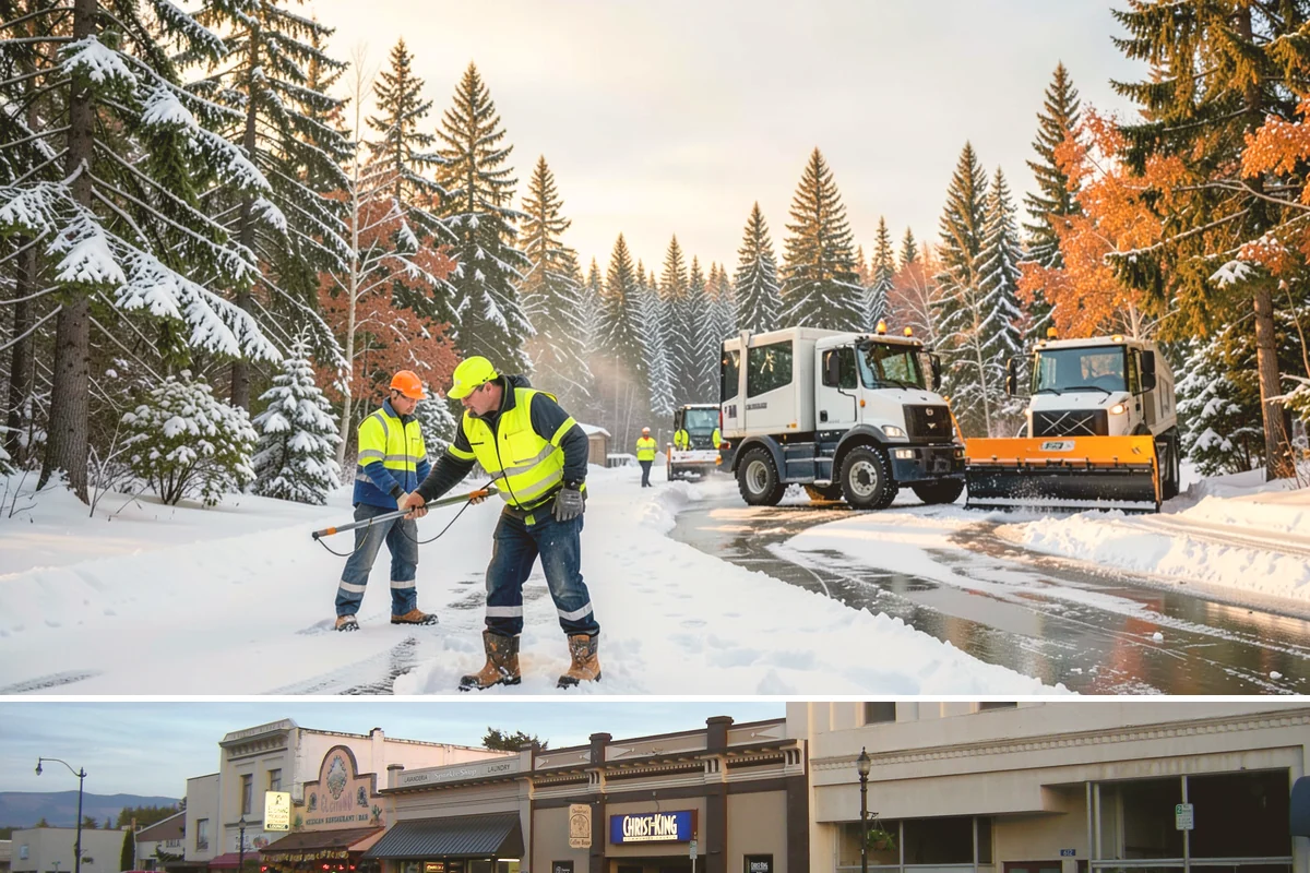 Steep Driveway Snow Removal in Burlington, Skagit County, WA - Steep drives need clearing and traction treatment with every snowfall and especially during the refreeze that follows each thaw.
