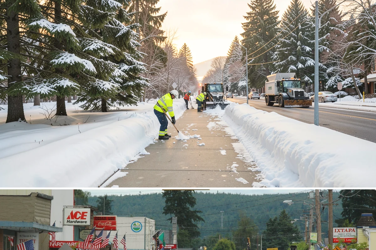 Steep Driveway Snow Removal in Carnation, King County, WA - Steep drives need clearing and traction treatment with every snowfall and especially during the refreeze that follows each thaw.