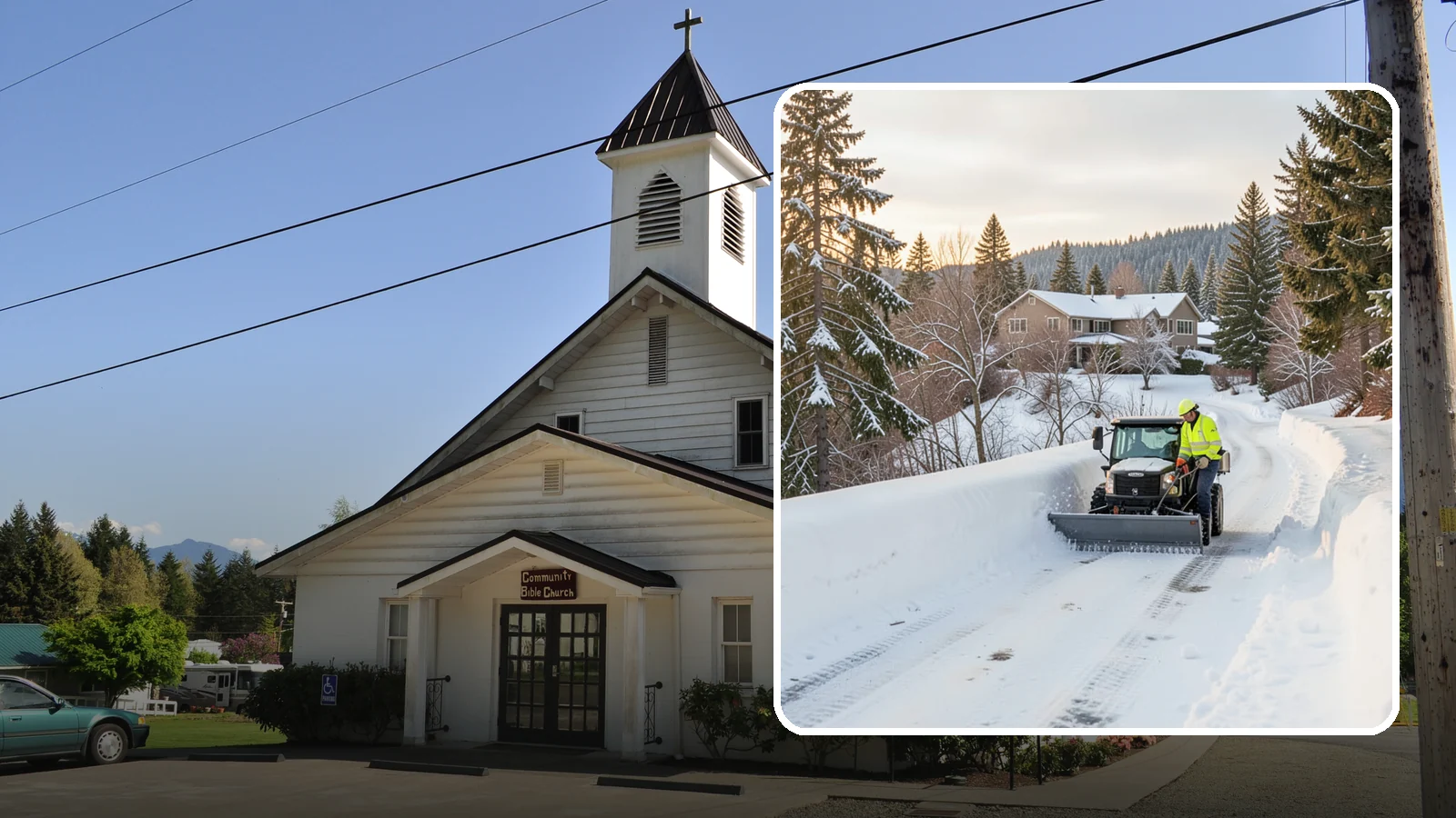 Steep Driveway Snow Removal in Concrete, Skagit County, WA - We safely clear and treat steep driveways on the hillside lots that define so much of Western Washington's terrain.