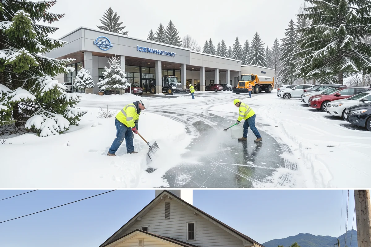 Steep Driveway Snow Removal in Concrete, Skagit County, WA - Steep drives need clearing and traction treatment with every snowfall and especially during the refreeze that follows each thaw.