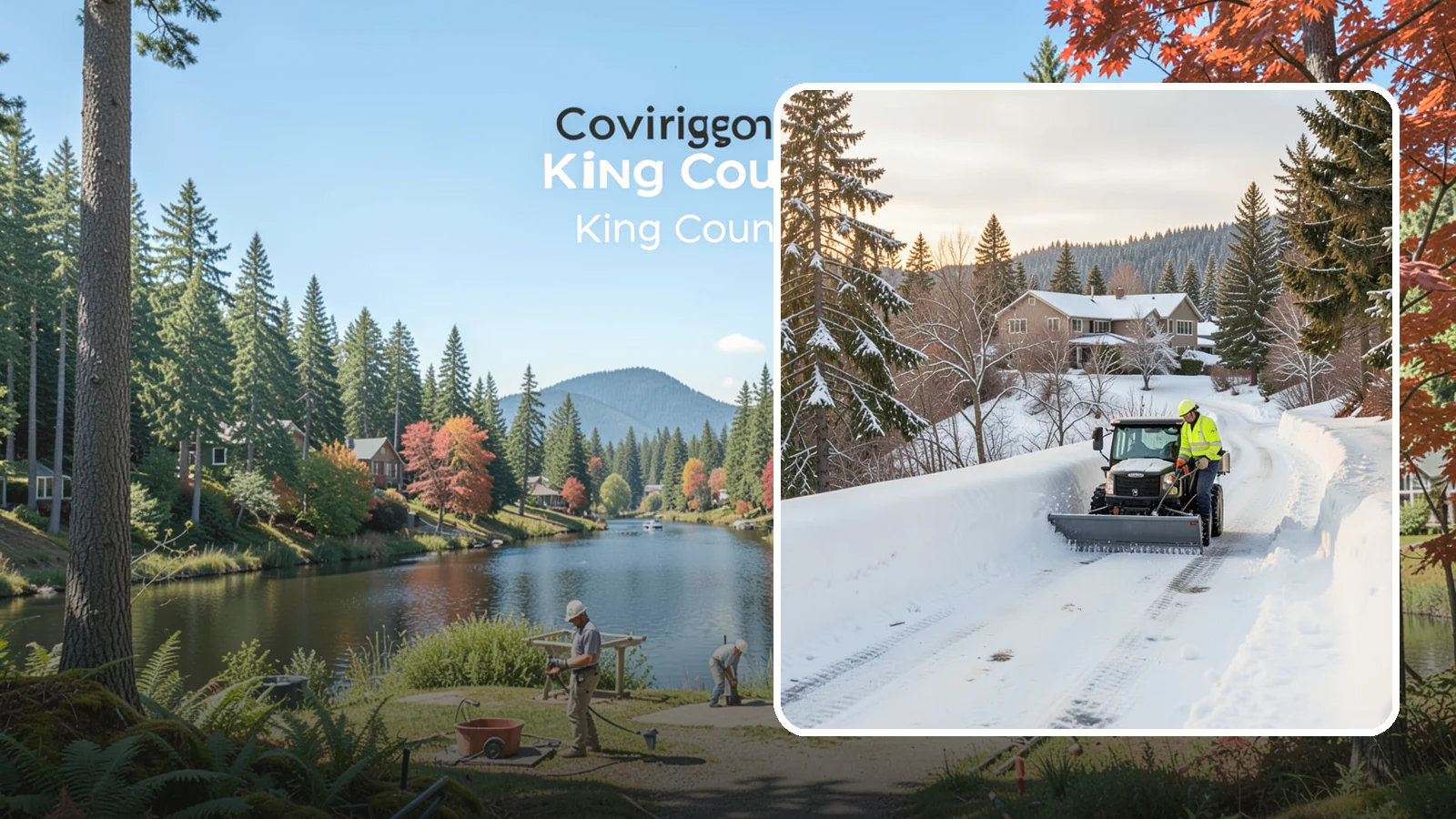 Steep Driveway Snow Removal in Covington, King County, WA - We safely clear and treat steep driveways on the hillside lots that define so much of Western Washington's terrain.