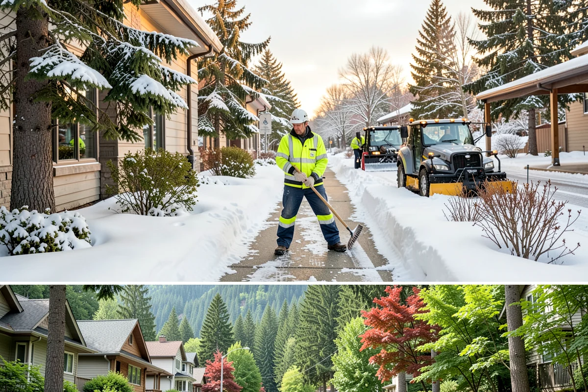 Steep Driveway Snow Removal in Darrington, Snohomish County, WA - Steep drives need clearing and traction treatment with every snowfall and especially during the refreeze that follows each thaw.