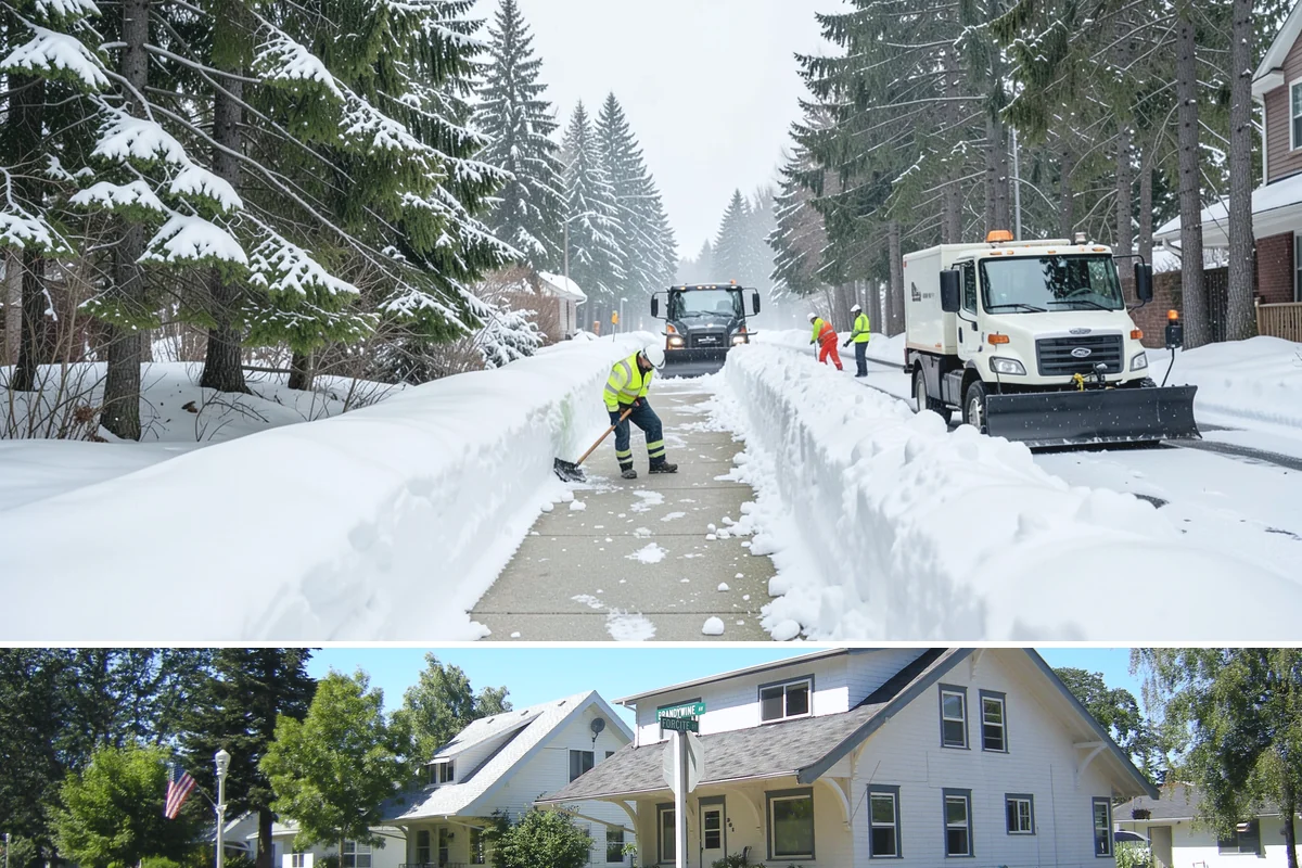 Steep Driveway Snow Removal in DuPont, Pierce County, WA - Steep drives need clearing and traction treatment with every snowfall and especially during the refreeze that follows each thaw.