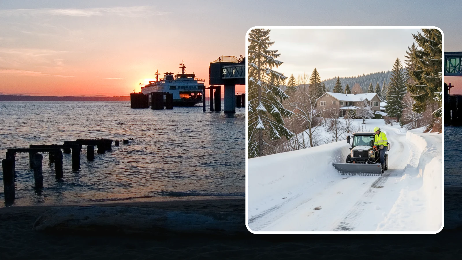 Steep Driveway Snow Removal in Edmonds, Snohomish County, WA - We safely clear and treat steep driveways on the hillside lots that define so much of Western Washington's terrain.