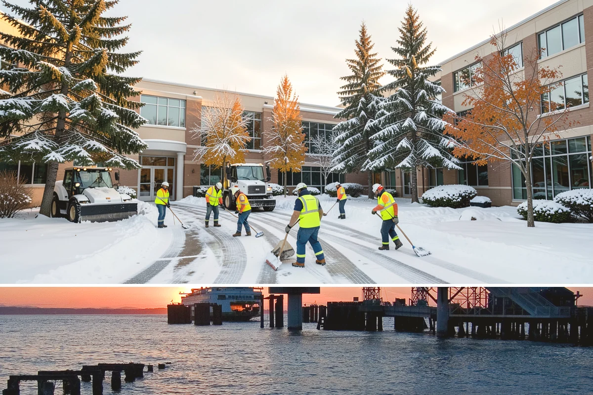 Steep Driveway Snow Removal in Edmonds, Snohomish County, WA - Steep drives need clearing and traction treatment with every snowfall and especially during the refreeze that follows each thaw.