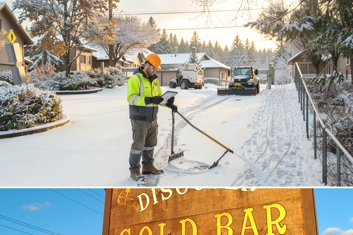 Steep Driveway Snow Removal in Gold Bar, Snohomish County, WA - Steep drives need clearing and traction treatment with every snowfall and especially during the refreeze that follows each thaw.