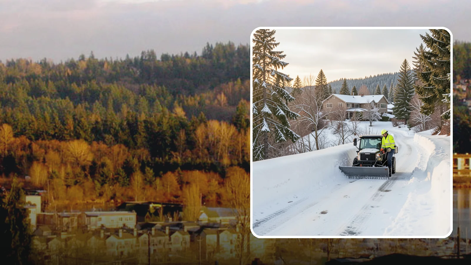 Steep Driveway Snow Removal in Kenmore, King County, WA - We safely clear and treat steep driveways on the hillside lots that define so much of Western Washington's terrain.