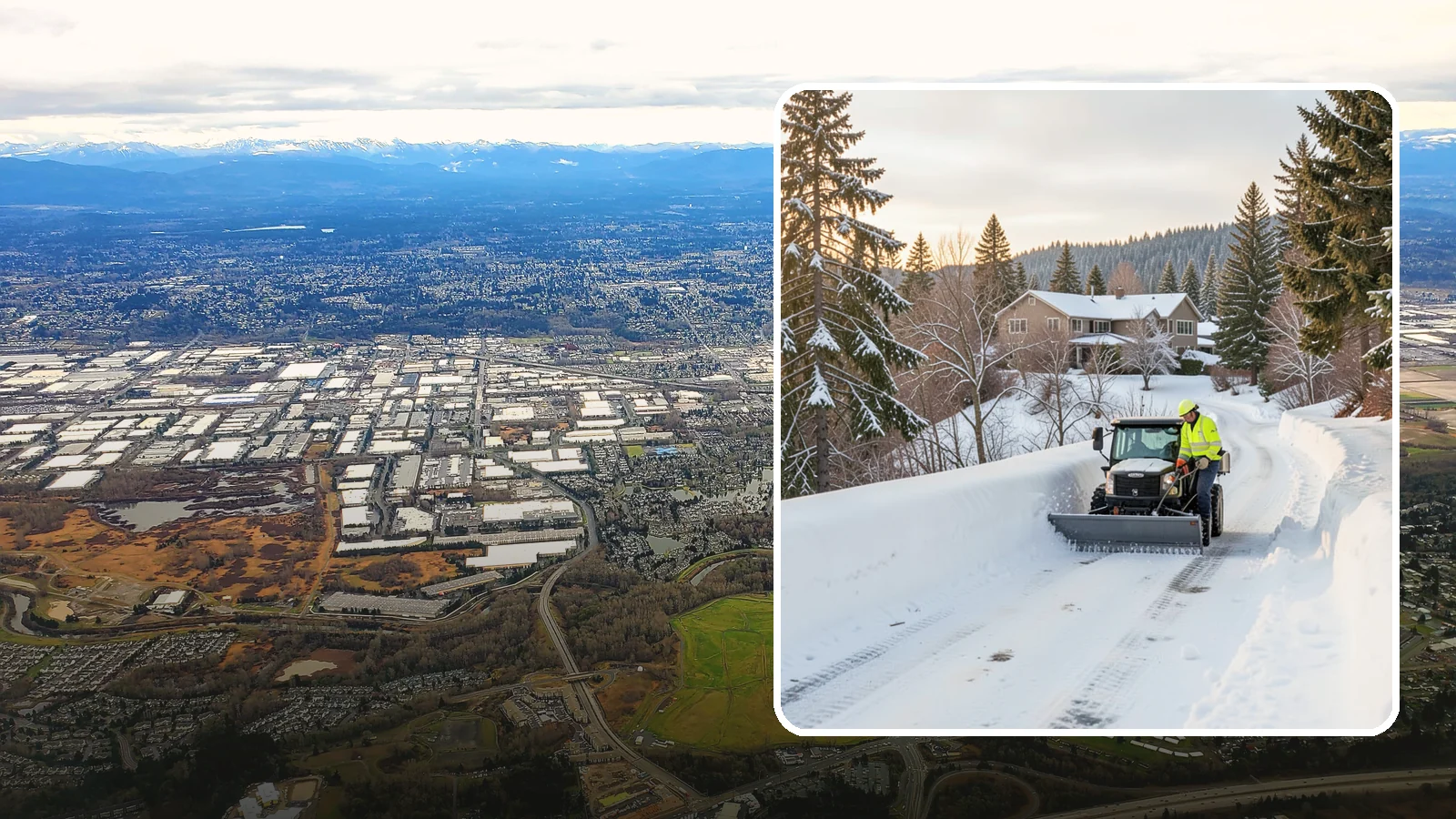 Steep Driveway Snow Removal in Kent, King County, WA - We safely clear and treat steep driveways on the hillside lots that define so much of Western Washington's terrain.