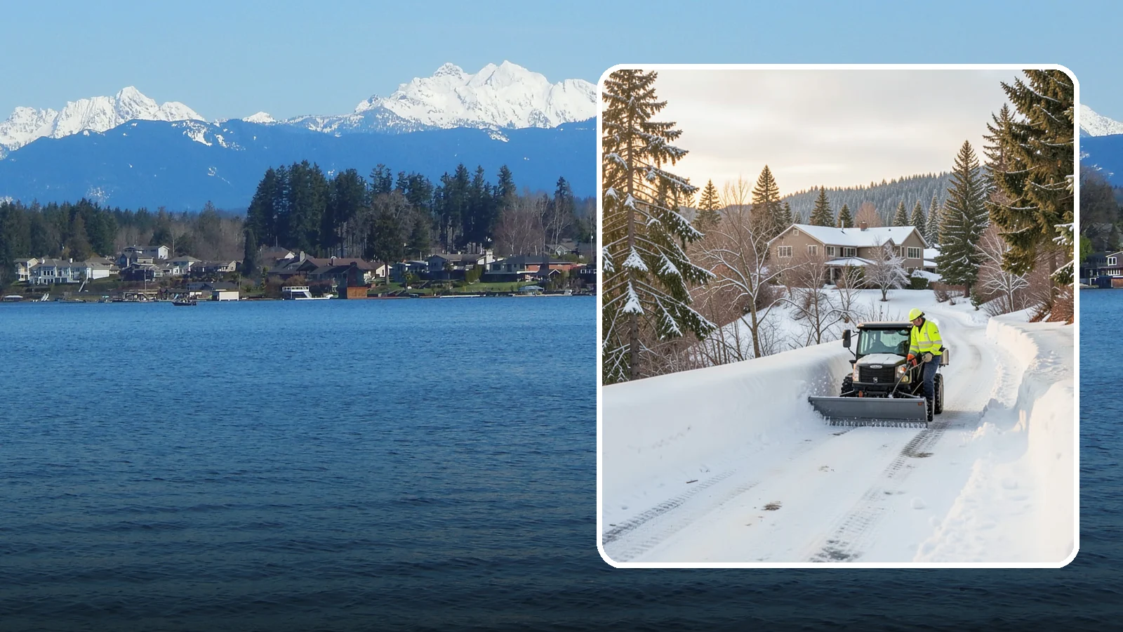 Steep Driveway Snow Removal in Lake Stevens, Snohomish County, WA - We safely clear and treat steep driveways on the hillside lots that define so much of Western Washington's terrain.