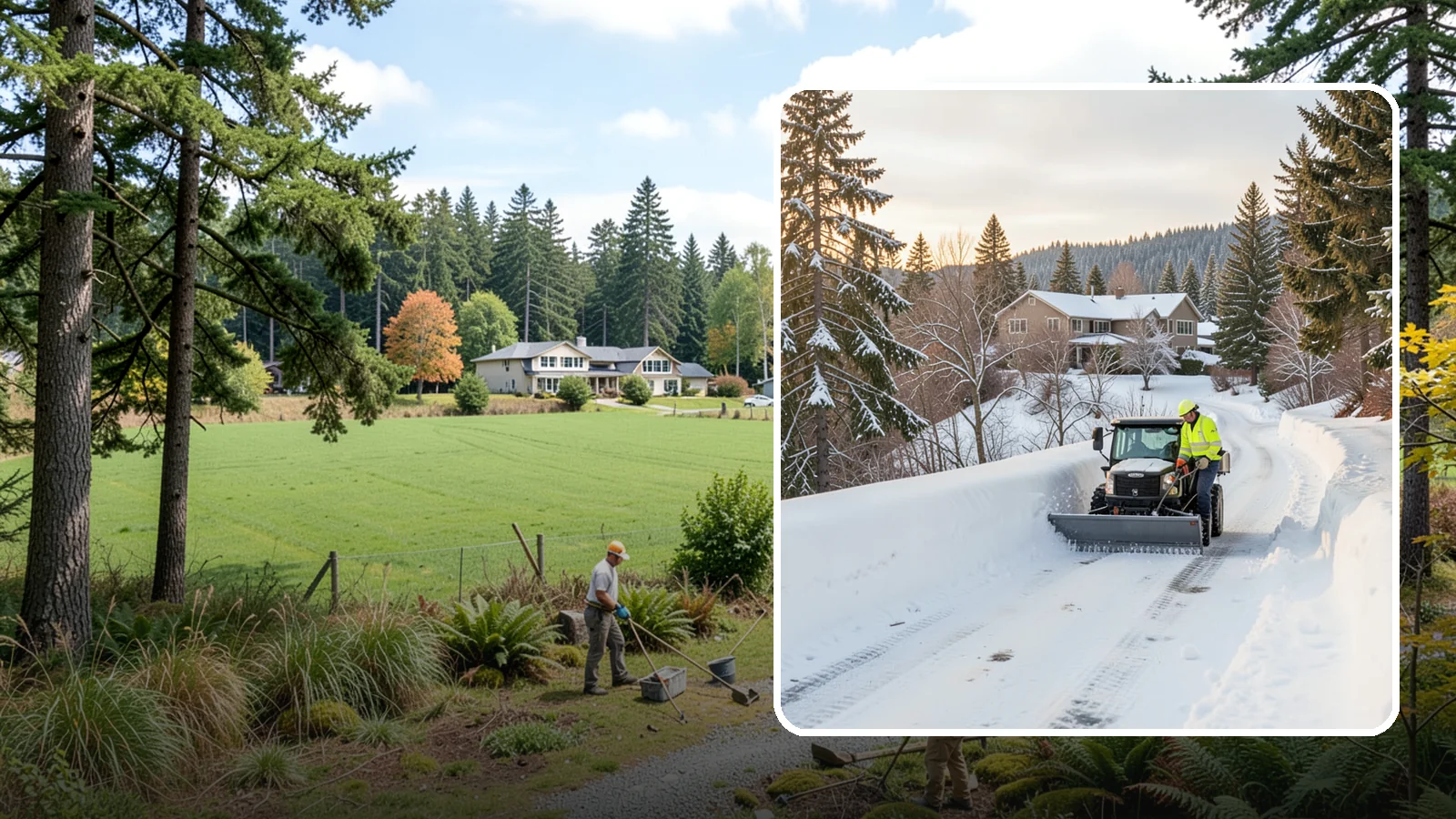 Steep Driveway Snow Removal in Lyman, Skagit County, WA - We safely clear and treat steep driveways on the hillside lots that define so much of Western Washington's terrain.