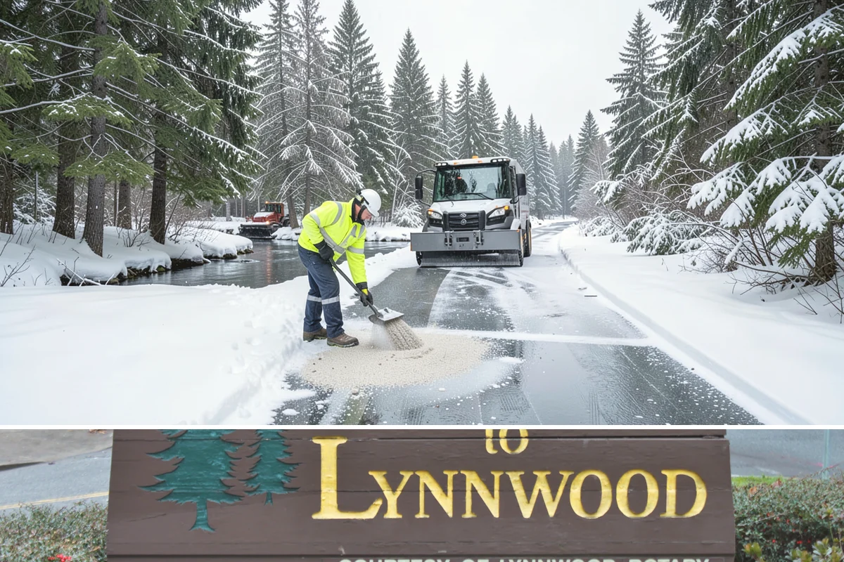 Steep Driveway Snow Removal in Lynnwood, Snohomish County, WA - Steep drives need clearing and traction treatment with every snowfall and especially during the refreeze that follows each thaw.