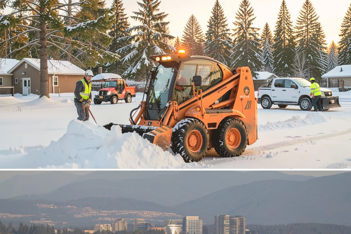 Steep Driveway Snow Removal in Medina, King County, WA - Steep drives need clearing and traction treatment with every snowfall and especially during the refreeze that follows each thaw.