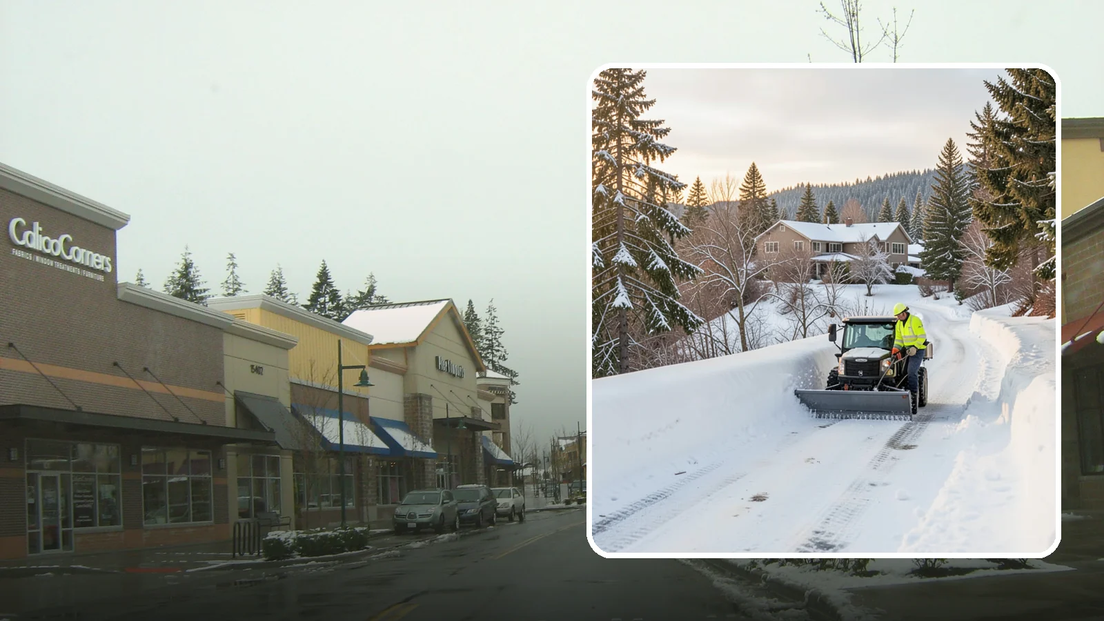 Steep Driveway Snow Removal in Mill Creek, Snohomish County, WA - We safely clear and treat steep driveways on the hillside lots that define so much of Western Washington's terrain.