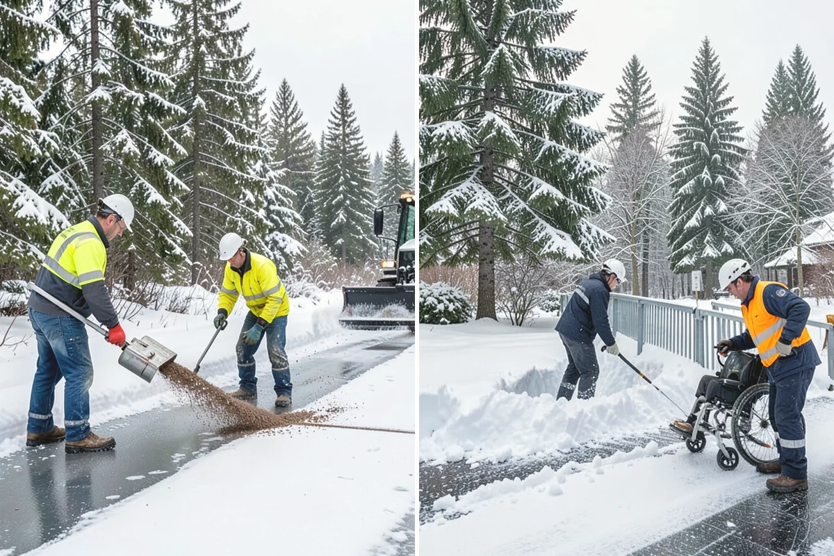 Steep Driveway Snow Removal in Mill Creek, Snohomish County, WA - We assess the grade, surface, and runout at the base