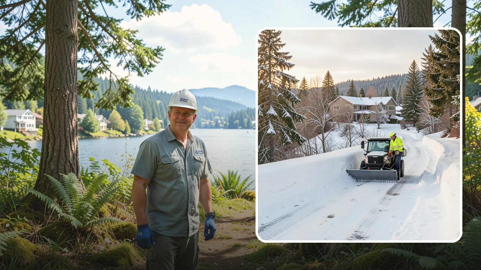 Steep Driveway Snow Removal in Milton, King County, WA - We safely clear and treat steep driveways on the hillside lots that define so much of Western Washington's terrain.