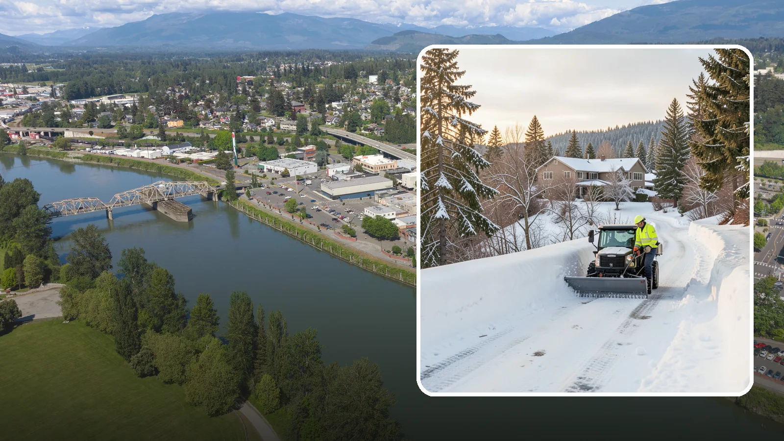 Steep Driveway Snow Removal in Mount Vernon, Skagit County, WA - We safely clear and treat steep driveways on the hillside lots that define so much of Western Washington's terrain.