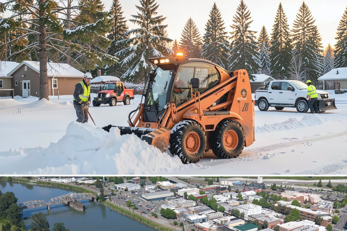 Steep Driveway Snow Removal in Mount Vernon, Skagit County, WA - Steep drives need clearing and traction treatment with every snowfall and especially during the refreeze that follows each thaw.
