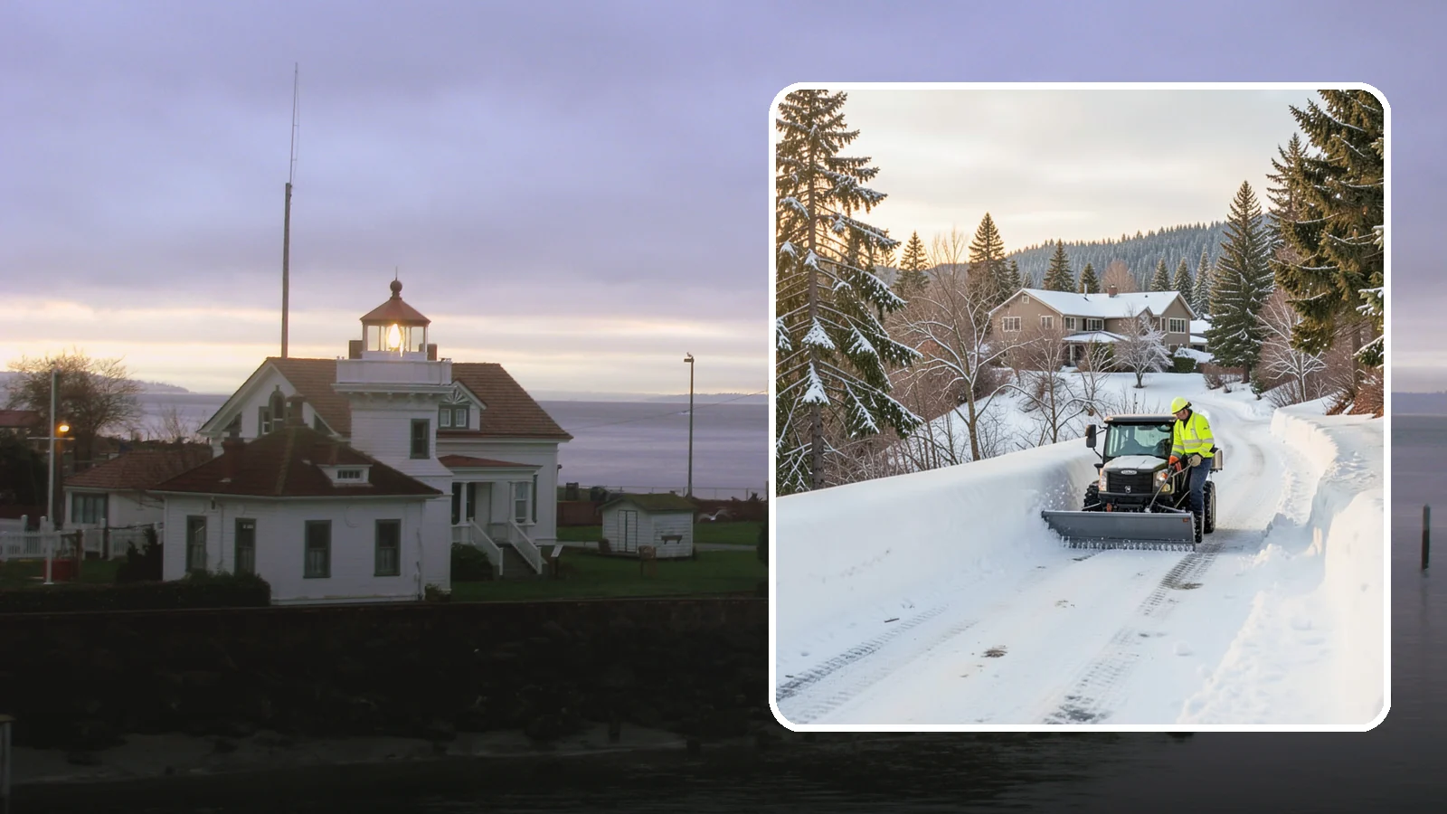Steep Driveway Snow Removal in Mukilteo, Snohomish County, WA - We safely clear and treat steep driveways on the hillside lots that define so much of Western Washington's terrain.