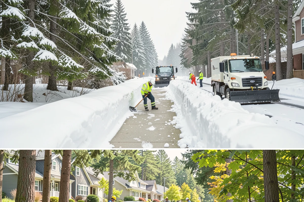 Steep Driveway Snow Removal in Normandy Park, King County, WA - Steep drives need clearing and traction treatment with every snowfall and especially during the refreeze that follows each thaw.
