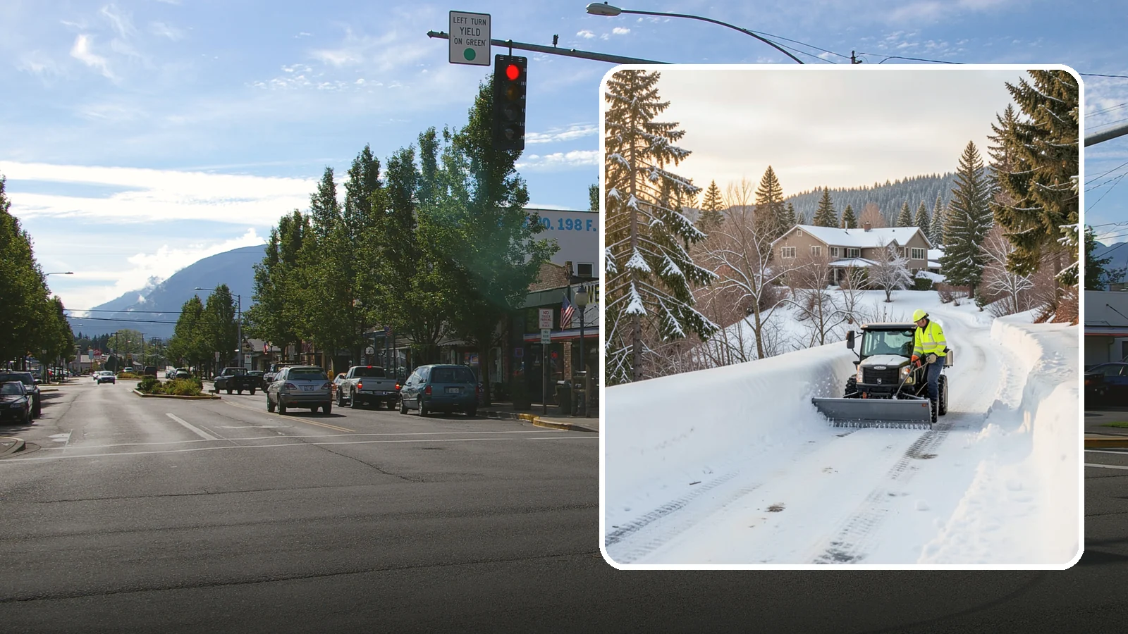 Steep Driveway Snow Removal in North Bend, King County, WA - We safely clear and treat steep driveways on the hillside lots that define so much of Western Washington's terrain.