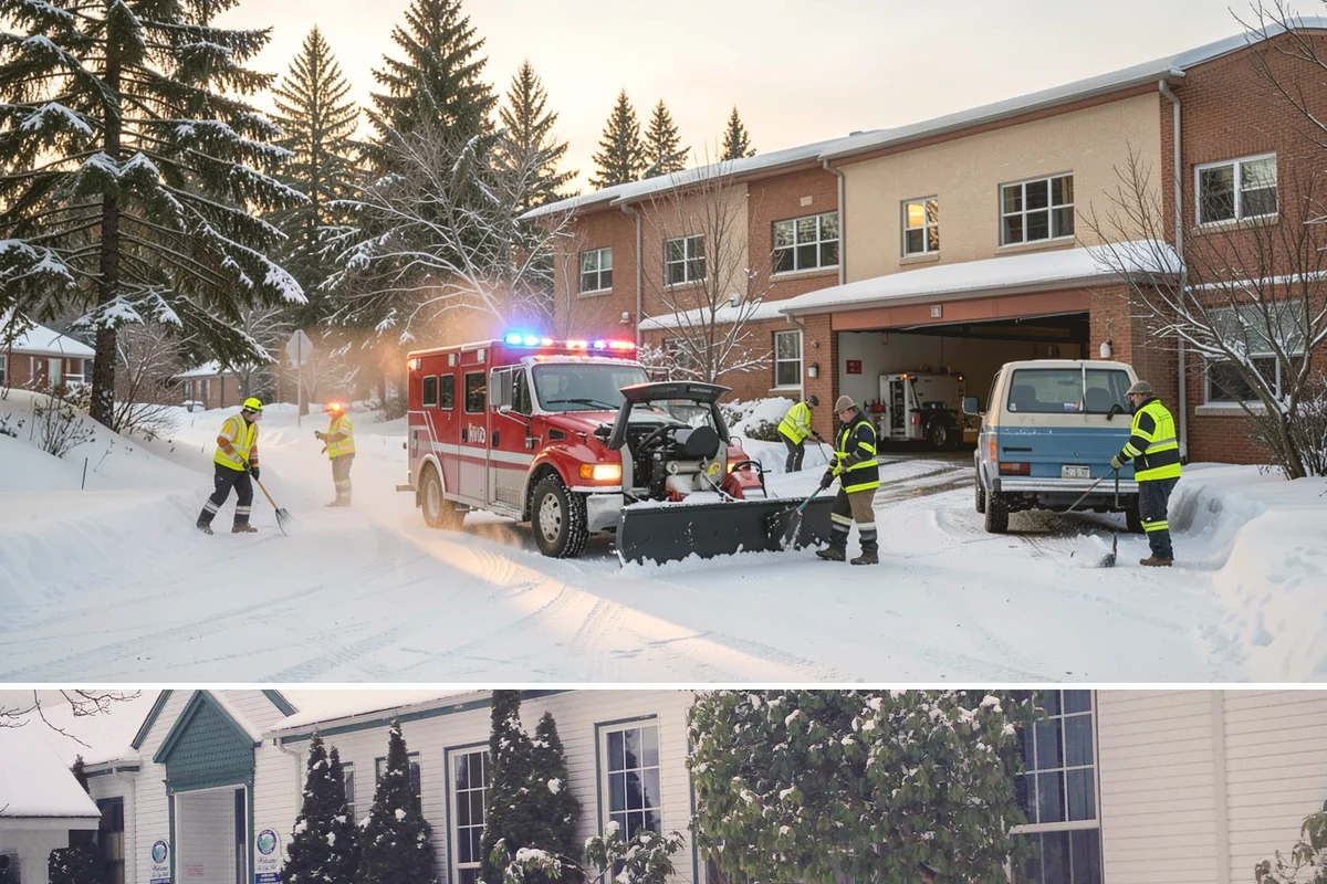 Steep Driveway Snow Removal in Pacific, King County, WA - Steep drives need clearing and traction treatment with every snowfall and especially during the refreeze that follows each thaw.