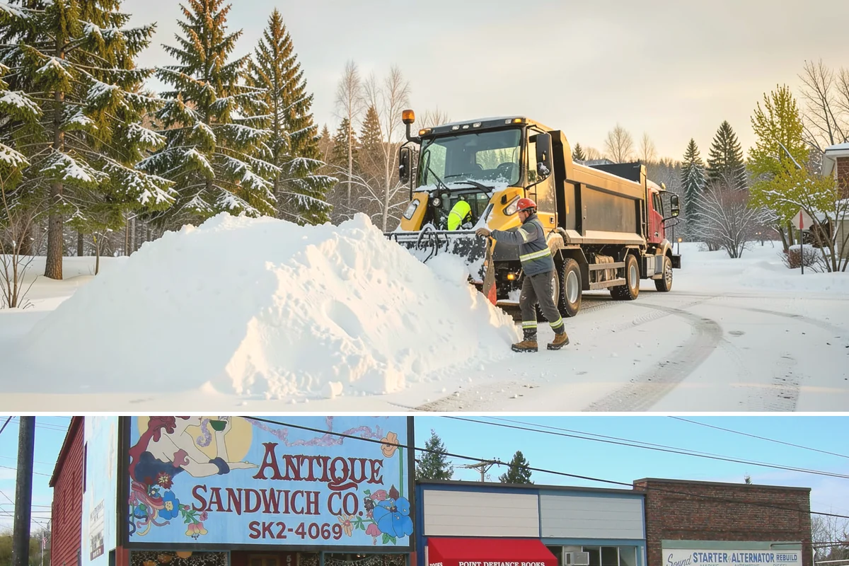 Steep Driveway Snow Removal in Ruston, Pierce County, WA - Steep drives need clearing and traction treatment with every snowfall and especially during the refreeze that follows each thaw.
