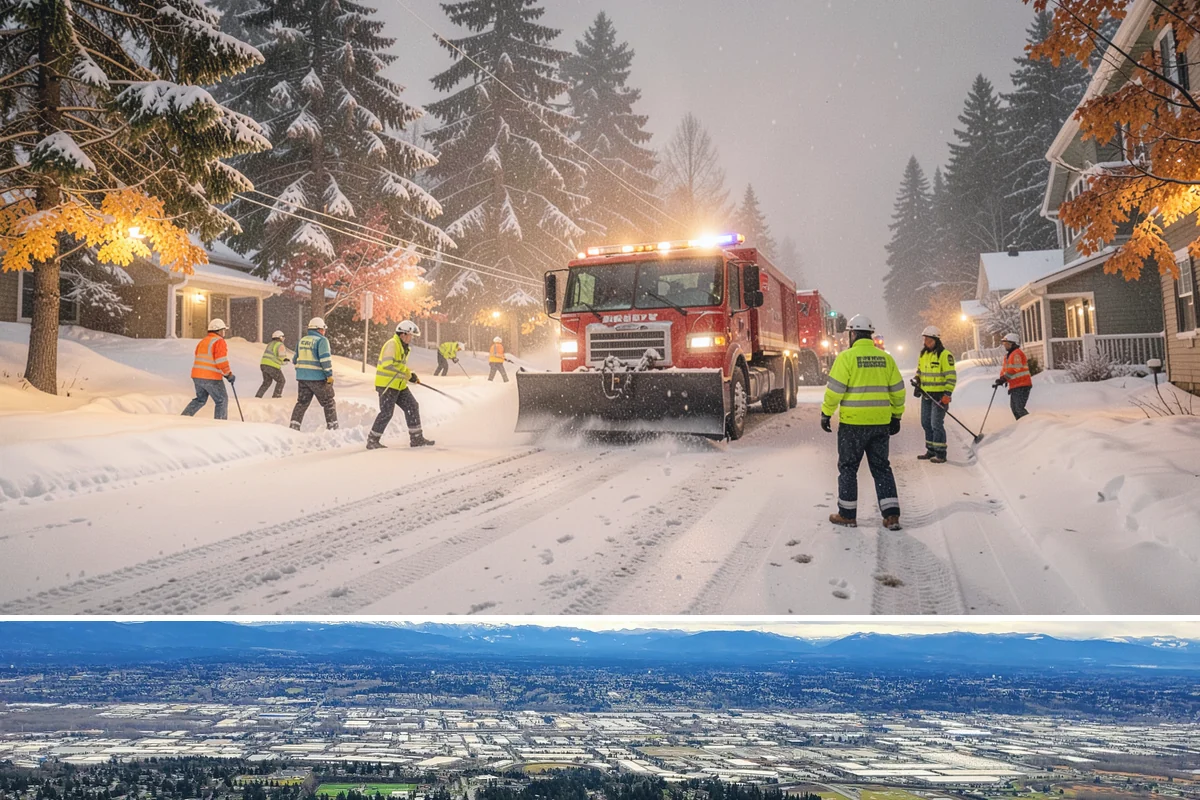 Steep Driveway Snow Removal in SeaTac, King County, WA - Steep drives need clearing and traction treatment with every snowfall and especially during the refreeze that follows each thaw.